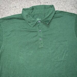 Stio Polo Shirt Mens Large Green Recycled Polyester Organic Cotton Pocket